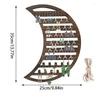 Мешочки для ювелирных изделий Деревянная подставка в форме луны Настенный подвесной держатель Серьги Ожерелья Кольца Декоративный органайзер