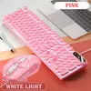 Keyboard Myse Combos Pink and Set 2 w 1 przewodowe 104 klucze z podświetleniem LED 1600DPI RGB 231019