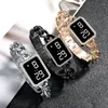 Orologi da polso Bracciale digitale di marca Orologio da donna con quadrante pieno di diamanti Regalo elettronico per le vacanze da donna Slim