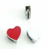 20 50st Lot 8mm Red Heart Slide Charms Diy Eloy Accessories Passar för 8mm armbandsnyckelringar Fashion Jewelrys2262