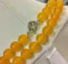 Chains Natural 8mm Brazilian Yellow Topaz Gemstone Round Beads Necklace 32''