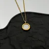 Fashion Luxury Women Jewelry Gold Necklace Versatile Simple Circular Letter Carving Design Noble Charm Designer Elegant Magnificent Lady Jewelry Pendant