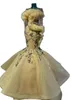 2023 Oct Aso Ebi arabe or sirène robe de bal paillettes dentelle cristaux soirée formelle fête deuxième réception anniversaire robes de fiançailles robes robe de soirée ZJ324
