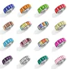 Designer fashion Rainbow CZ Ring For Women Girls Fashion Engagement Wedding Charm Finger Jewelry