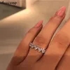 Vecalon Herzform Versprechen Ring Echt 925 Sterling Silber Diamanten cz Verlobung Hochzeit Band Ringe Für Frauen Partei Schmuck257W