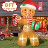 Kerstversiering OurWarm Opblaasbare Gingerbread Man Nachtlampje Figuur Buiten Tuin Speelgoed Nieuwjaar 2023 8FT Kerstfeest Decoraties voor Huis x1020