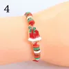 Strand 2pcs Christmas Jewelry Charm Bracelets With Santa Claus Tree Beads Rope Braid For Women Kids Gift