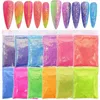 Polveri acriliche liquide Set da 12 sacchetti 120g Polvere glitter olografica per unghie Decorazione artistica Polacco pigmento lucido per design flash fine Accessori per unghie fai da te 231019