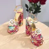 Сандалии 2023, женские туфли-лодочки на высоком каблуке, банкетная женская атласная женская обувь большого размера, модная красочная пикантная женская обувь на подиуме 231019