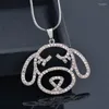 Pendentif Colliers SINLEERY Vintage Gris Pierre Creux Chien En Forme De Long Collier Pour Femmes Bijoux De Mode