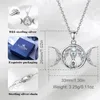 قلادة قلادة Eudora 925 Sterling Silver Triple Moon Goddess Necklace for Women Manstone Tree of Life Amulet Pendant Witch Jewelry Gift 231020