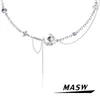 Catene MASW Design originale Gioielli eleganti Senior Sense Vetro viola Spesso placcato argento Collana con ciondolo a forma di luna per regalo per donne e ragazze