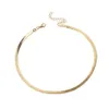 2020 Gold Silver Plated Adjustable 5MM Flat Snake Chain Herringbone Choker Necklace Simple Dainty Jewelry for Women 15 Chock299a