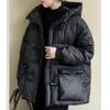 Women's Down Winter Coat Womens Oversize Cotton Jackets Varma tjocka huva Fashion Black Autumn Pocket Casual Parkas Cardigan Ytterkläder