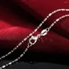 Correntes 5 pcs 925 Sterling Silver Colar 2 Threads Bead Chain DIY Clavícula 16''18''20''22''24''26''28''30''