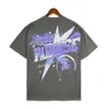 Casque de flamme à manches courtes Hellstar Hip Hop Gold Flash pour hommes et T-shirt