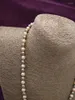 Kedjor hand knuten bröllop 8mm rosa grå skal pärlhalsband lång 55 cm modesmycken