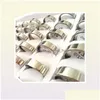 Band Rings Whole Bk Lots 100Pcs Unisex Sier 6Mm Plain Quality Shiny 316L Stainless Steel Wedding Engagement Lovers Couples Fing73401 Otjyx