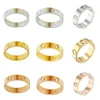 Stämpel Love Ring Luxury Jewelry Designer Rings Women Charms Rostfritt stål Bröllopsmaterial 925 Silver 18K Guldpläterad icke-blekande strass