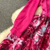 ハイエンドのエレガントなドレス秋と冬のレトロパレススタイルパッチワークジャッククアードウエストバンドドレス気質セレブリティドレス