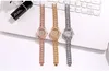 Otros relojes 2 uds relojes de diamantes de lujo para Mujer pulsera de Hip Hop Reloj de cuarzo para mujer Reloj de pulsera de oro rosa Reloj de cristal brillante para Mujer 231020