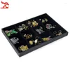 Jewelry Pouches Quality Black Velvet Jewellry Display Findings Case Wood Multifunctional Ring Bracelet Necklace Earring Organizer Holder