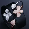 SINZRY cubic zircon cuff bangles elegant CZ bright flower bangle for women costume jewelry accessory193B