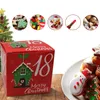 Presentförpackning 24st juldag advent kalender presentlåda jul godis kakor låda kraft papper presentförpackningslåda gott år 7x7x7cm 231020