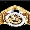 Orologi da polso Diagramma del cavallo Orologio sportivo meccanico in oro Orologi da uomo Top Montre Homme Orologio da uomo Scheletro automatico Reloj