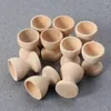 Ensembles de vaisselle 15pcs porte-oeufs de pâques en bois bricolage plateau d'oeufs en forme de verre tenant des tasses de table conteneur de stockage en bois