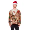 Унисекс уродливый рождественский свитер для мужчин и женщин, пуловер с 3D забавным принтом, толстовка с капюшоном, осень 2023, осенне-зимний свитер, пуловер, топ