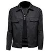 Personnalité des hommes veste noire Designer pour hommes revers imprimé vestes avec poches boutonnées coupe-vent homme hauts manteaux masculins vêtements d'extérieur