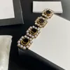 Eenvoudig 18K verguld 925 zilver Luxe merkontwerpers Letters Stud Klassiek Geometrisch Dames Kristal Strass Koperen oorbel Bruiloftsfeest Sieraden 6 stijl