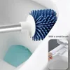 Porte-brosses de toilette brosse Silicone avec support mural longue main nettoyage maison WC salle de bain accessoires 231019