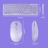 Combo tastiera e mouse 2 4G Wireless e Combo Set multimediale viola Tastiera ergonomica silenziosa Mause per PC portatile Smart TV 231019