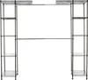 Klädlagring utbyggbar metall hängande arrangör garderob med hyllor 14 "-63" x 58 "-72" brons hopfällbar f-lådarrangörer c