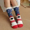 Kids Socks Christmas Warm Socks Plus Cotton Thicken Women Winter Socks Cute Cartoon Elk Home Sleep Floor Socks Girl Funny Xmas Gift 231020
