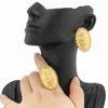 Ensemble collier et boucles d'oreilles tendance, plaque en or et bague, bijoux pour femmes africaines dubaï, Clip doigt, 2 pièces, mariée