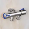 Bathroom Sink Faucets Double Handle Stainless Steel Water Faucet Washing Triangular Valve For Machine Stool Stopcock Accessory