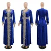 エスニック衣類Eid Party Velvet Embroidery Abaya Autumn Fashion Muslim Women Maxi Dress Turkey Arab Robe Jalabiya Caftan Moroccoの夜