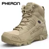 Desert Desert Mens Destino tattico militare Affermata lavoro impermeabile Sicurezza arrampicata Scarpe da trekking Cavie Stivali da esterno 23102 97