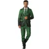 cosplay Eraspooky Trajes de fiesta para hombre 2018 Slim Fit Traje con estampado de números verdes degradados Traje de Halloween Cosplay Disfraces Abrigo Pantalones Tiecosplay