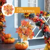 Candle Holders Autumn Maple Wreath Halloween Ornaments Artificial Leaf Silk Cloth Simulated Rings