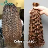 Spitze Perücken Menschliches Haar zum Flechten Highlight Curly Loose Deep Wave Double Drawn Boho Knotless Braids Haarbündel Kein Schuss Großhandel 231020