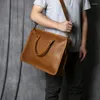 Porte-documents de luxe en cuir véritable pour hommes, sac à main de grande capacité pour ordinateur portable, mallette de direction Vintage pour hommes, sacs à bandoulière de styliste