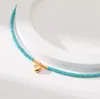 Sautoirs Naturel Pierre Turquoise Collier Bleu Kpop Simple Bijoux Plaqué Or Amour Coeur Charme Bohème Pour L'été Femmes Fille 231020