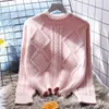 Kadın Sweaters Kadın Sakiller Sıradan Düz Renkli Örgü Uzun Kollu Kış Dantel Örgü O yakalı kazak Jumper Ladies TOPS C15
