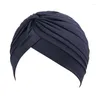 Scarves Muslim Women Soft Stretch Turban Hat Pre-Tied Head Scarf Printed Ladiess Cotton Cancer Chemo Cap Inner Hijabs Hair Accessories