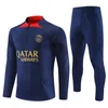 2023 2024 Nouveau Paris Player Style Survêtement Hommes et enfants Combinaison d'entraînement Demi-pull Costume de football 23 24 PSGES Maillot de football Uniforme Chandal Adulte Kit de vêtements de sport