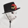 Dog Apparel Pet Hat Decorative Puppy Cosplay Po Prop Cowboy Outfit Kitten Bowler Small Black Cap Top Party Headwear